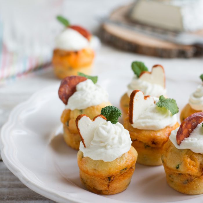 Cupcakes mit Chorizo mit Selles-sur-Cher Mousse