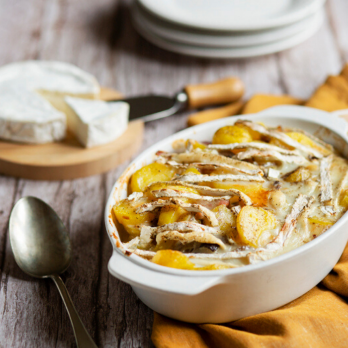 Kartoffelauflauf mit Ziegencamembert