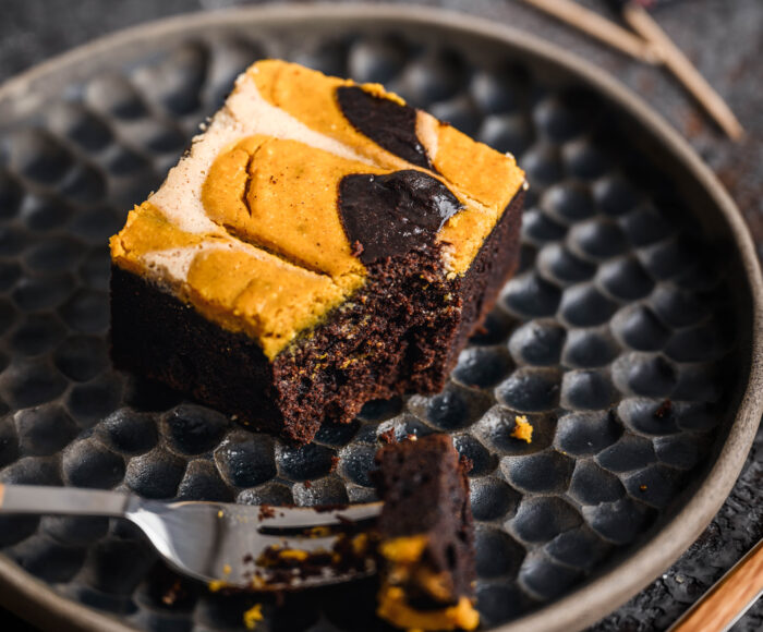 Kürbis-Cheesecake Brownies